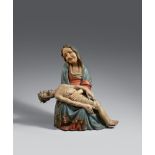 A carved wooden pietà group, presumably Central Rhine Region, first half 15th centuryCarved three-
