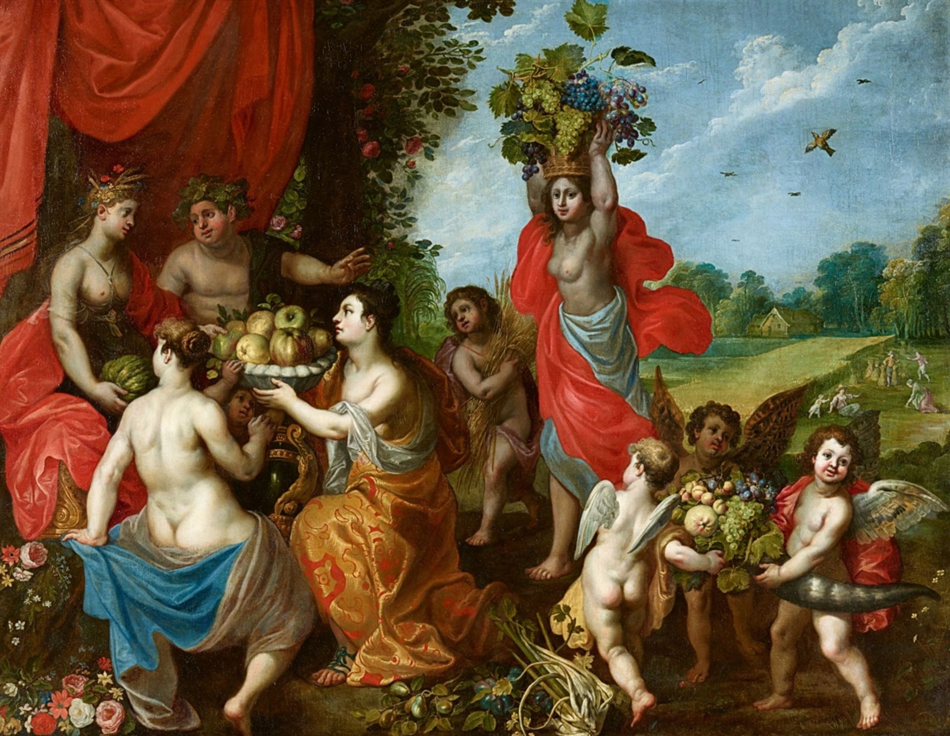 Hendrick van Balen, Werkstatt oder UmkreisOpfergaben an Bacchus und CeresÖl auf Leinwand (