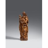 A late 15th century carved oak figure of the Virgin and Child, presumably BrabantineCarved in the