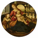 Tommaso di CrediThe Virgin and Child with Saint John the BaptistOil on wood. Diameter 86 cm..