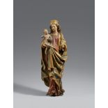 A carved wooden figure of the Virgin and Child, presumably Upper Rhine Region, around 1470/