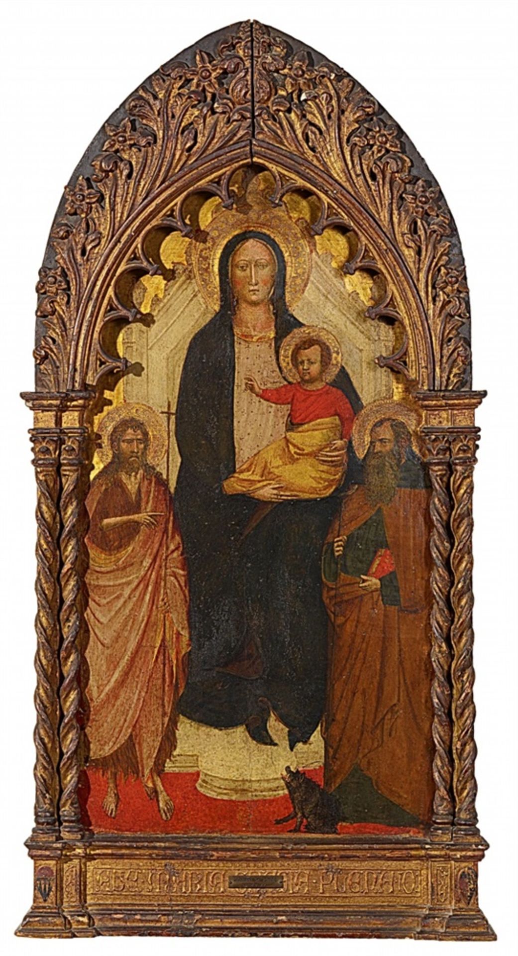 Jacopo di Cione, studio ofThe Virgin and Child with John the Baptist and Saint Antony the