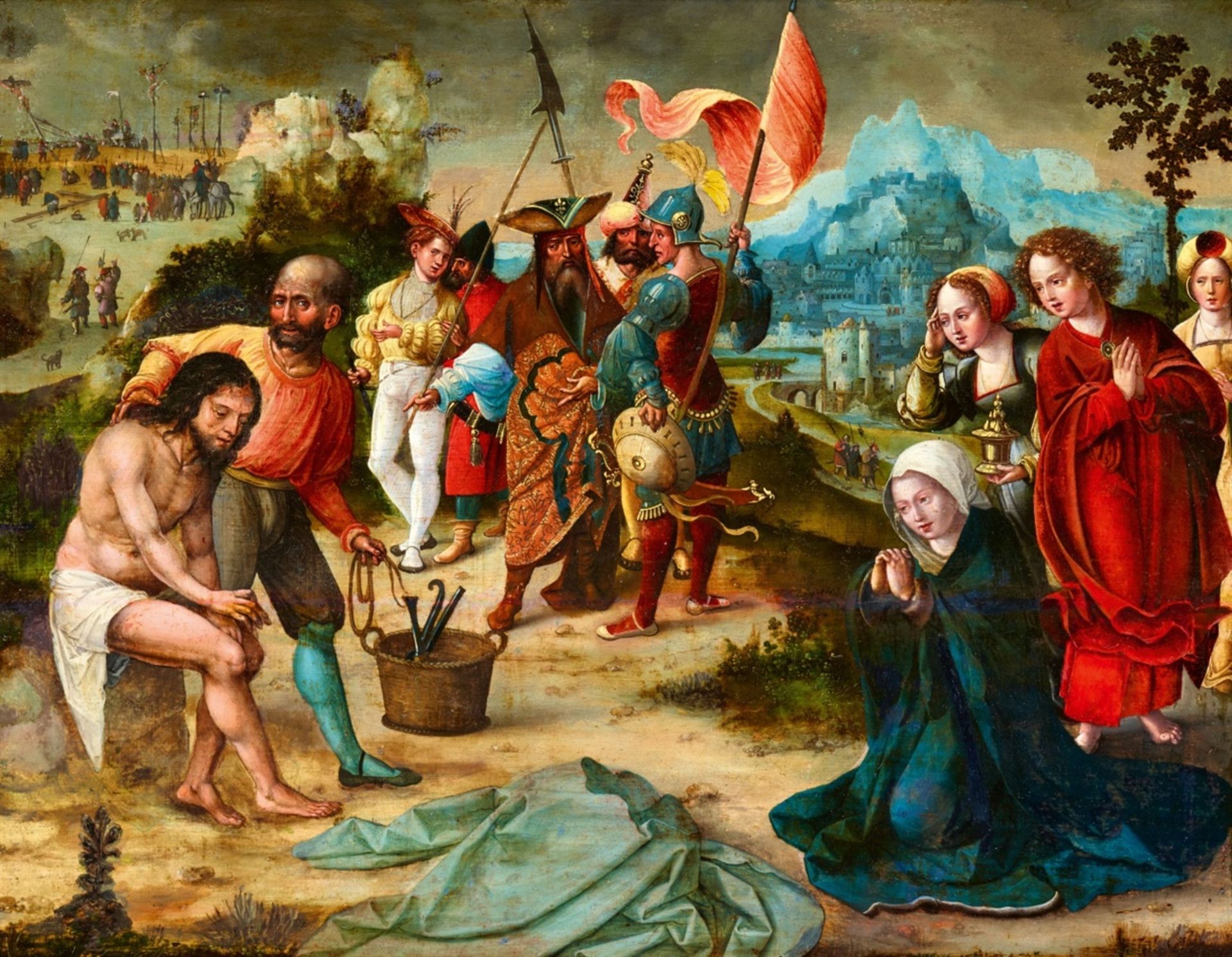 South Netherlandish School um 1520/1530Christ on Mount CalvaryOil on wood. 66.1 x 85.7 cm.