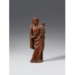 A carved wooden figure of the Virgin and Child, presumably Upper Rhine Region, around 1380/