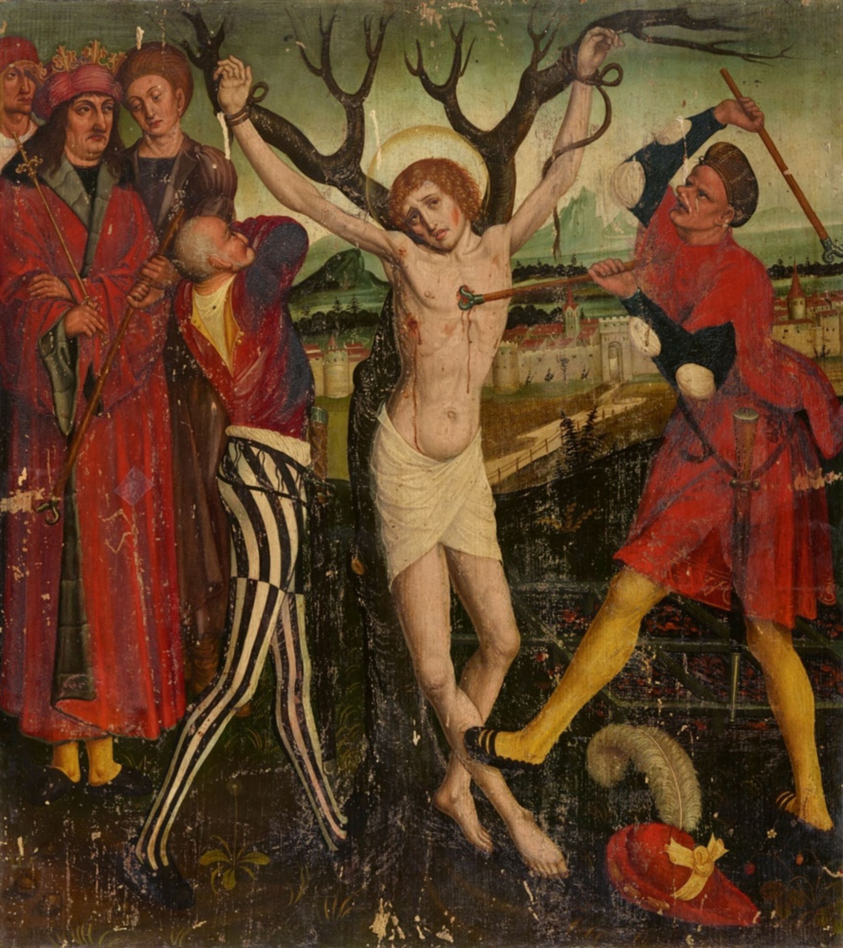 Jan Polack, studio ofThe Crucifixion (exterior) the Flagellation of Saint Laurence (interior)Mixed - Bild 2 aus 2