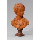 A terracotta bust of Alexandre BrongniartPolychrome terracotta bust on a round base. H with base