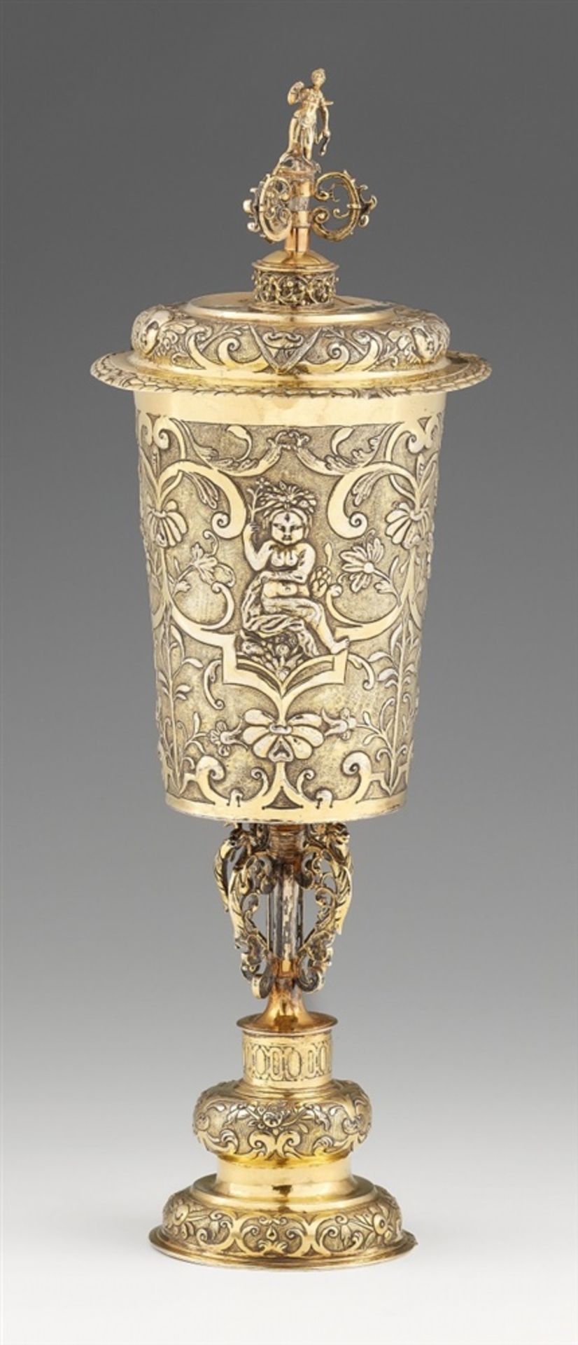 A Siebenbürgen silver gobletSilver; gold-plated. Silver-gilt goblet, the round, waisted base with - Bild 2 aus 6