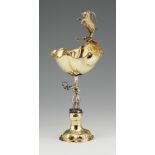 An Augsburg silver shell chaliceSilver; gold-plated. Silver-gilt chalice with a domed quatrefoil