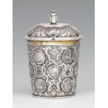 A Braunschweig silver coin beakerSilver; gilded inside. Silver beaker with gilt interior, with