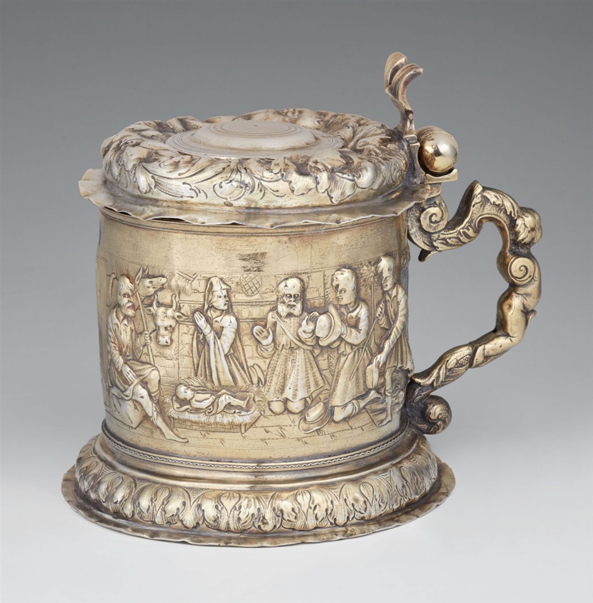 A rare Halle silver tankardSilver; with remains of gilding. Silver tankard with remnants of former