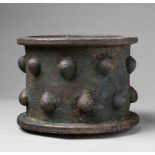 A large Islamic mortarCast bronze with minimal remnants of earlier polychromy, raw patina presumably