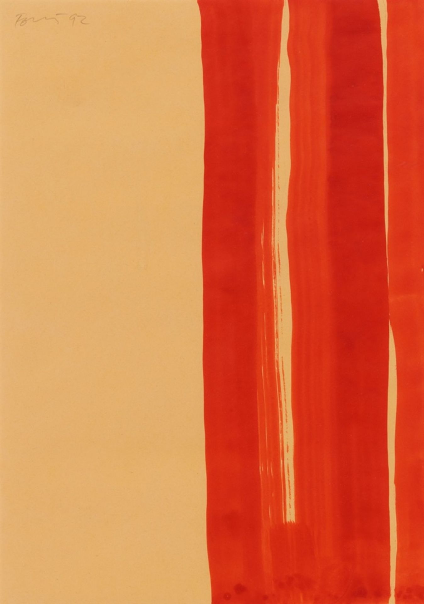 Günther FörgOhne Titel4-teilige Arbeit: je Acryl auf Briefkuvert Je 32,4 x 23 cm. Einzeln unter Glas - Bild 2 aus 5