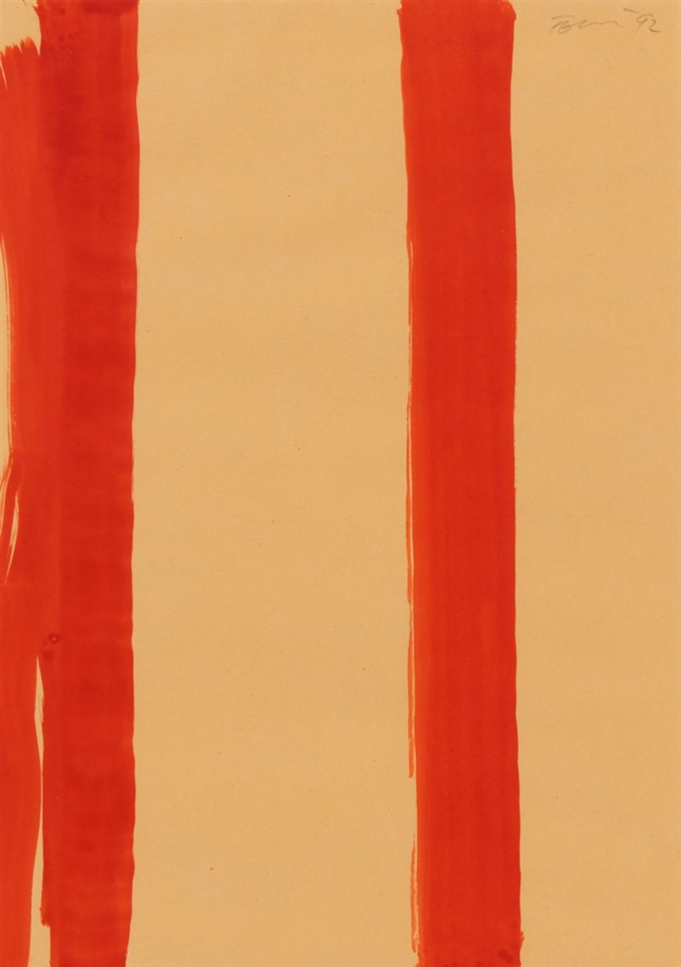 Günther FörgOhne Titel4-teilige Arbeit: je Acryl auf Briefkuvert Je 32,4 x 23 cm. Einzeln unter Glas - Bild 4 aus 5