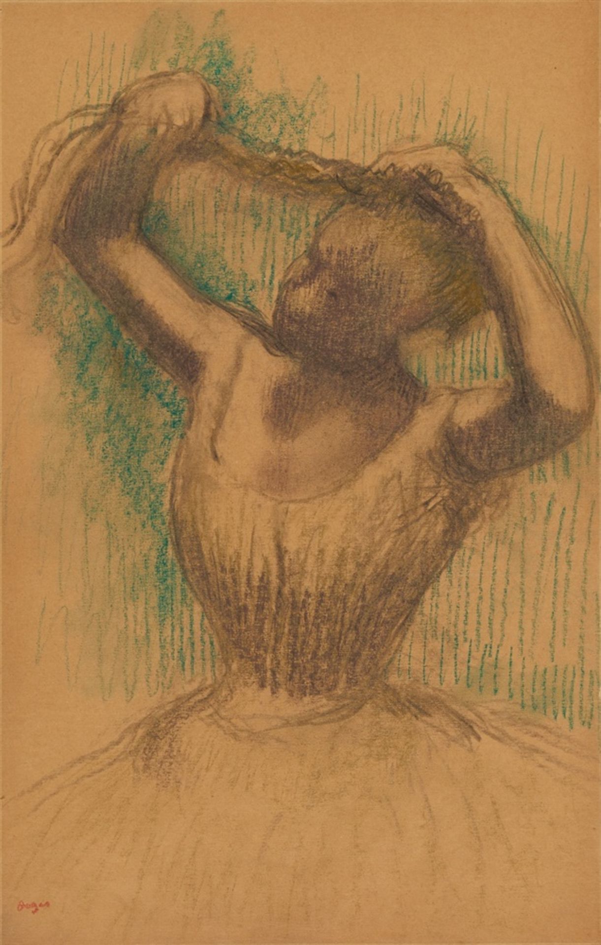 Edgar DegasDanseuse rajustant sa coiffurePastell auf Zeichenpapier, auf festen Karton montiert 55,