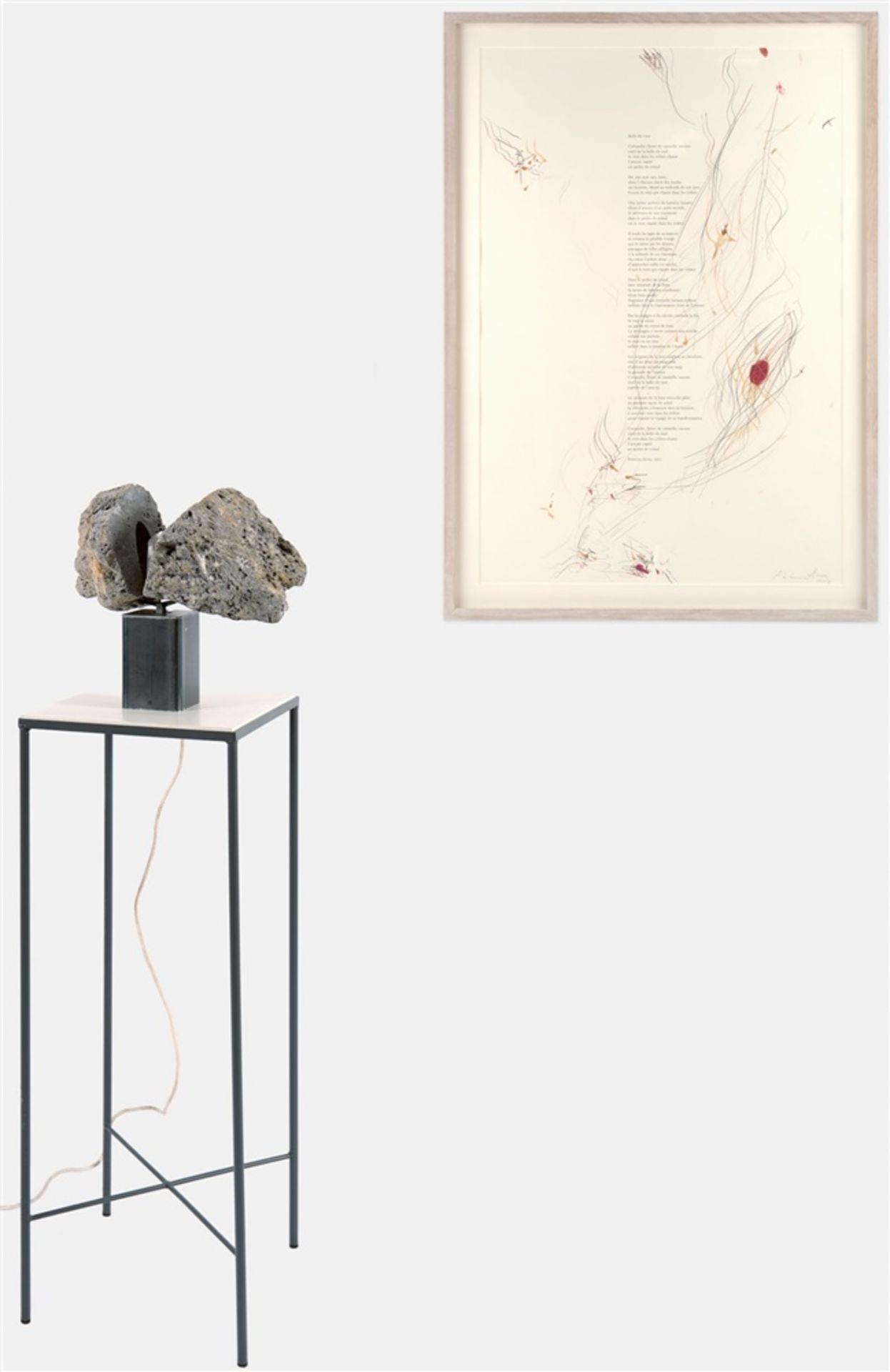 Rebecca HornBelle du VentInstallation: Vulkanstein, Kristall und Elektromotor 43 x 27 x 16 cm auf - Bild 2 aus 2