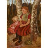 Paula Modersohn-BeckerKinder zwischen BirkenstämmenÖl auf Pappe, auf Holz aufgezogen 69,5 x 51 cm