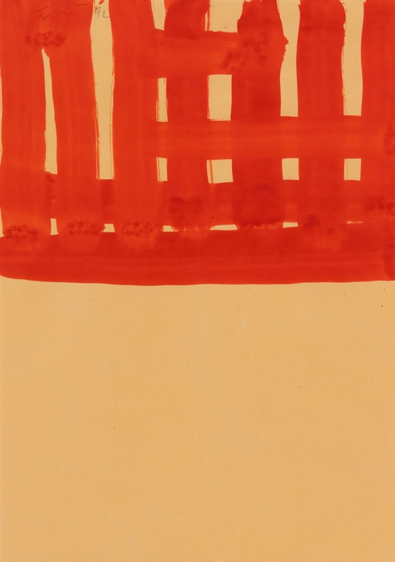 Günther FörgOhne Titel4-teilige Arbeit: je Acryl auf Briefkuvert Je 32,4 x 23 cm. Einzeln unter Glas - Bild 3 aus 5