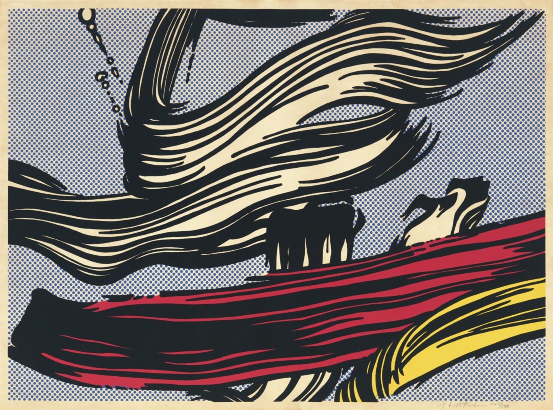 Roy LichtensteinBrushstrokesFarbserigraphie auf Karton 58,4 x 78,7 cm. Signiert und nummeriert.