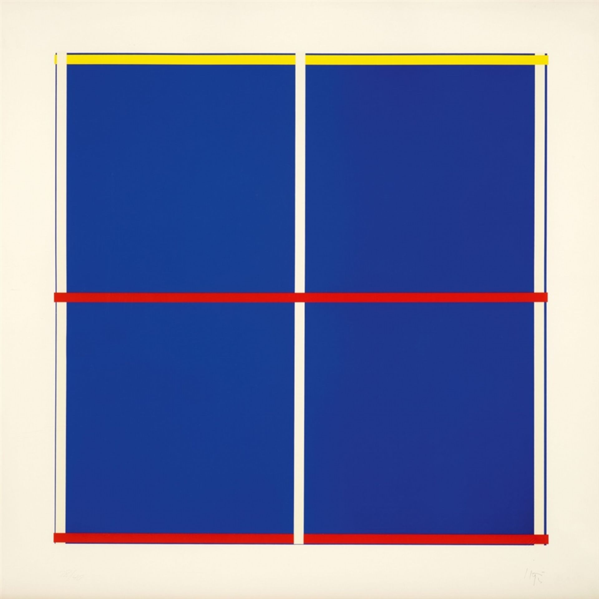 Imi KnoebelRot, Gelb, Weiß, Blau6 Farbserigraphien auf Karton Je 126 x 126 cm. Einzeln unter Glas - Bild 6 aus 7
