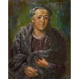 Otto DixBildnis Frau Elisabeth AscherÖl auf Holz 80,5 x 64 cm In vom Künstler bemalten Rahmen. Unten