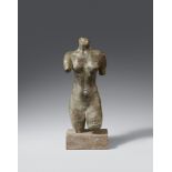 Arno BrekerTorso der SiegerinBronze Höhe 34,4 cm. Auf Travertin-Sockel (5,4 x 15 x 10,3 cm)