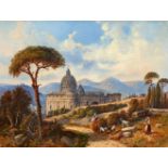Friedrich Wilhelm KloseLandschaft bei Rom mit Blick auf den Petersdom