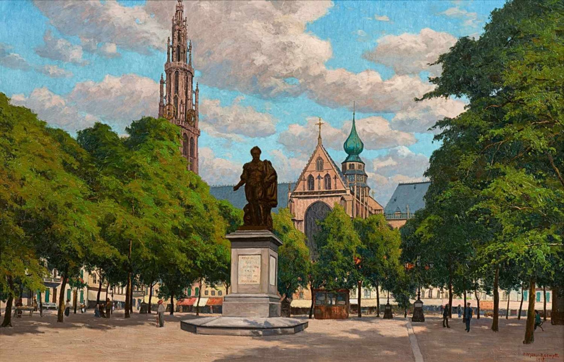 Paul Müller-KaempffBlick auf das Rubensdenkmal. Groenplaats Antwerpen