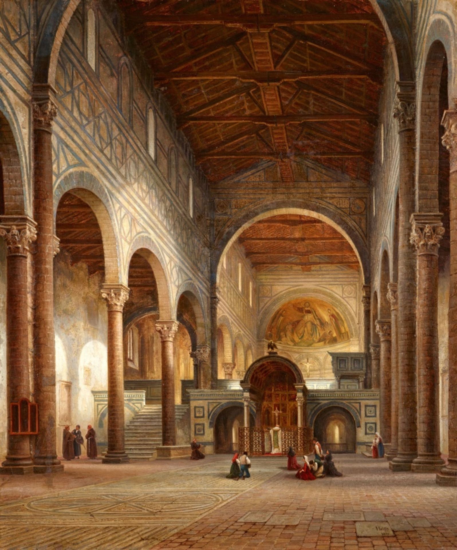 Julius Eduard Wilhelm HelfftInnenansicht der Kirche San Miniato al Monte in Florenz