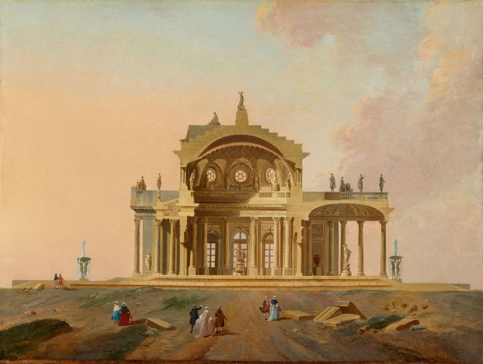 Pierre-Antoine DemachyZwei phantastische Architekturstudien mit Figuren - Bild 2 aus 2