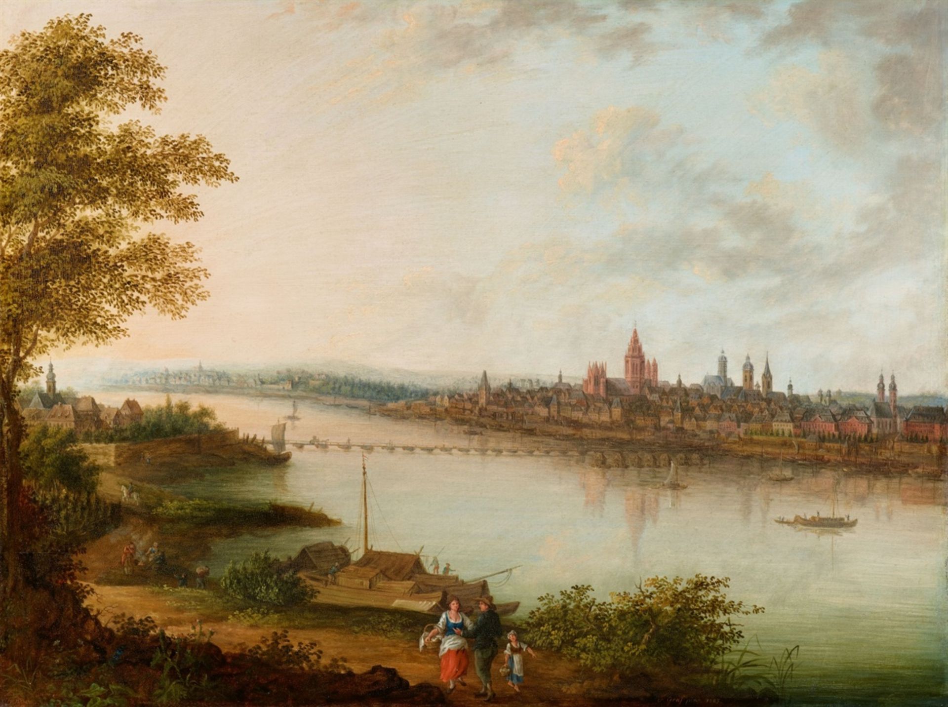 Franz Ludwig Graf von KesselstadtBlick über den Rhein auf Mainz