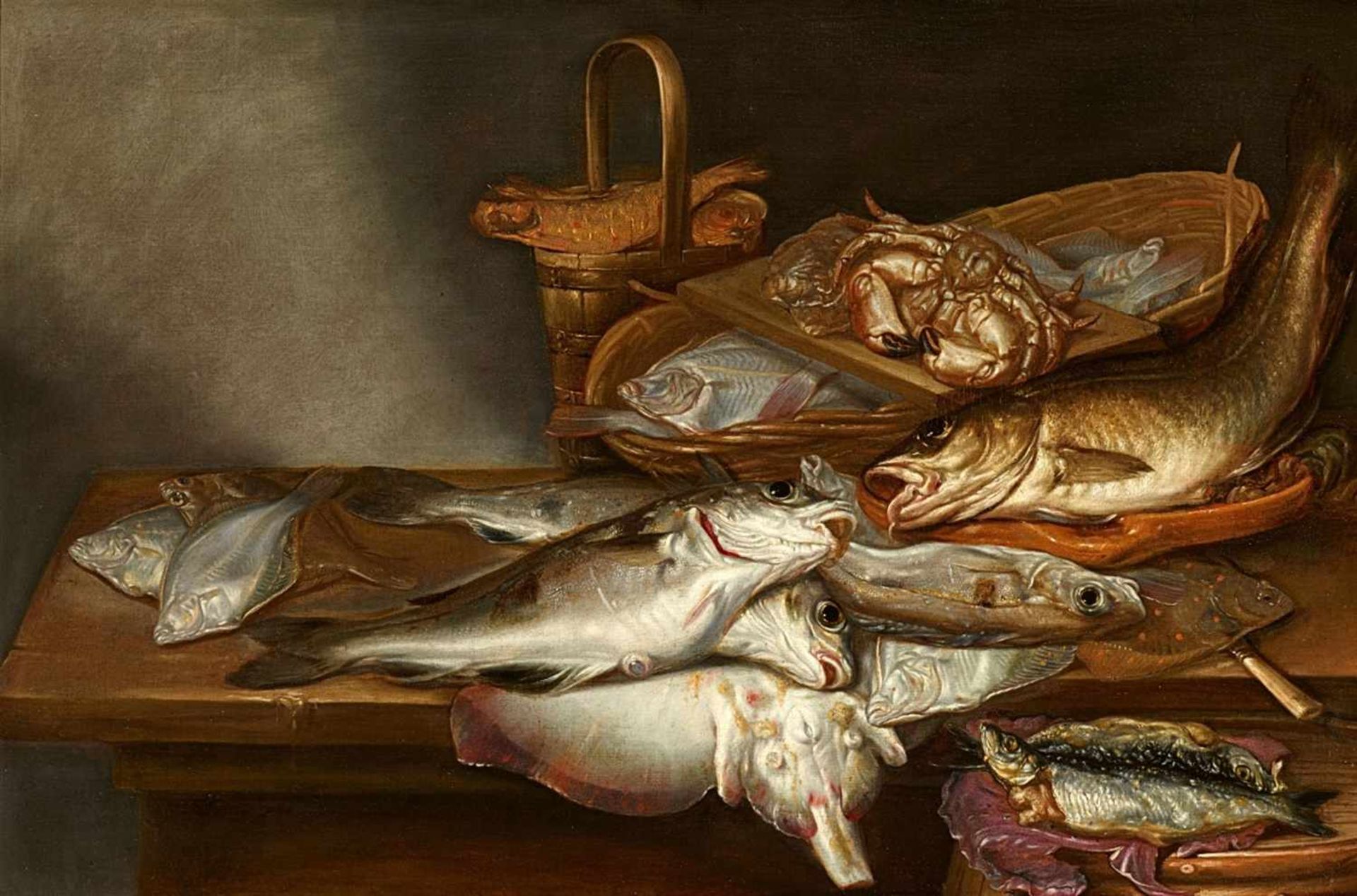 Pieter van SchaeyenborghStillleben mit Süßwasserfischen / Stillleben mit Seefischen - Image 2 of 4
