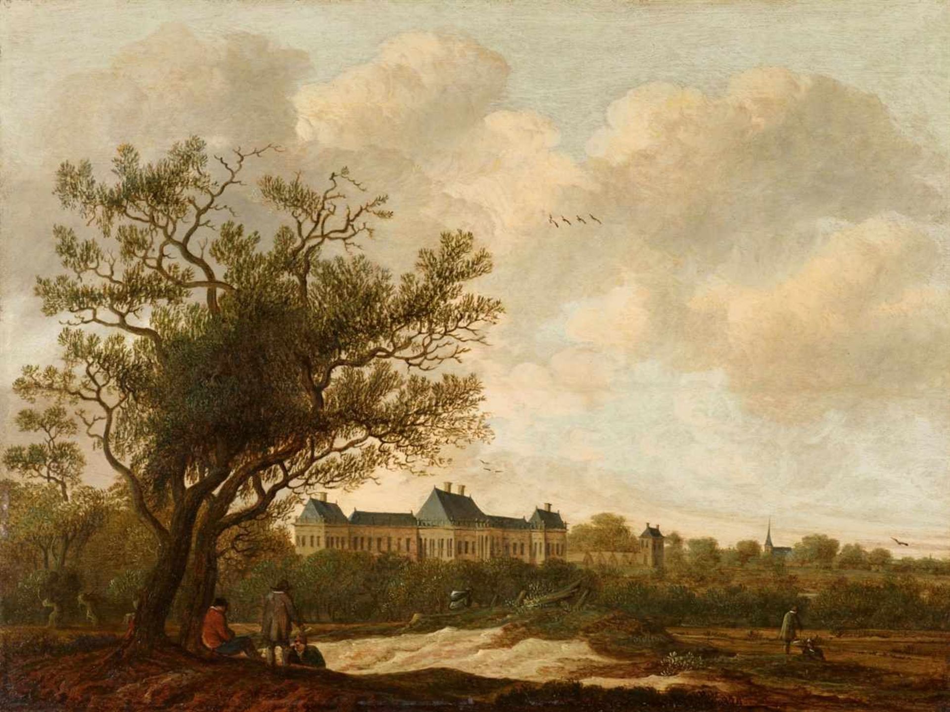 Anthony Jansz van der CroosLandschaft mit Blick auf Huis ter Nieuburch in Rijkswijk