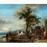 Philips WouwermanEine elegante Gesellschaft und eine Kutsche am Flussufer