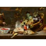 Frans SnydersStillleben mit Vögeln und Traubenkorb
