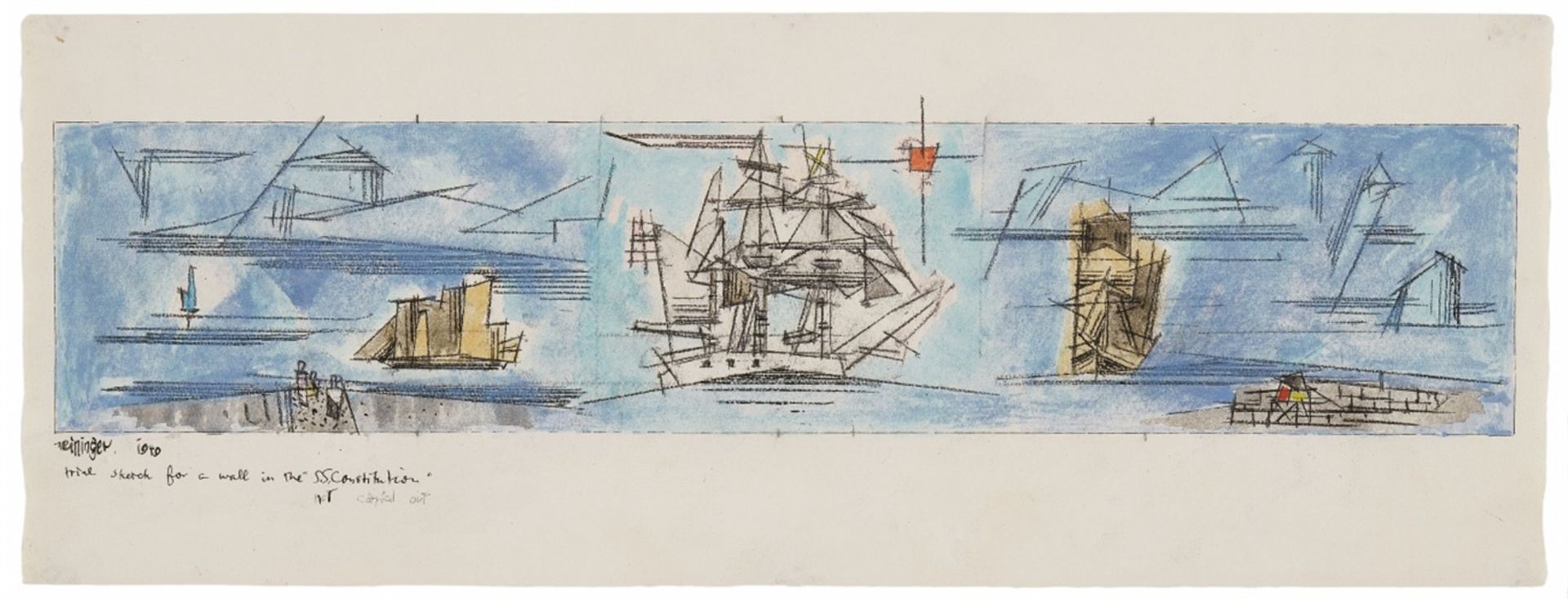 Lyonel FeiningerTrial Sketch for a wall in the "SS Constitution"