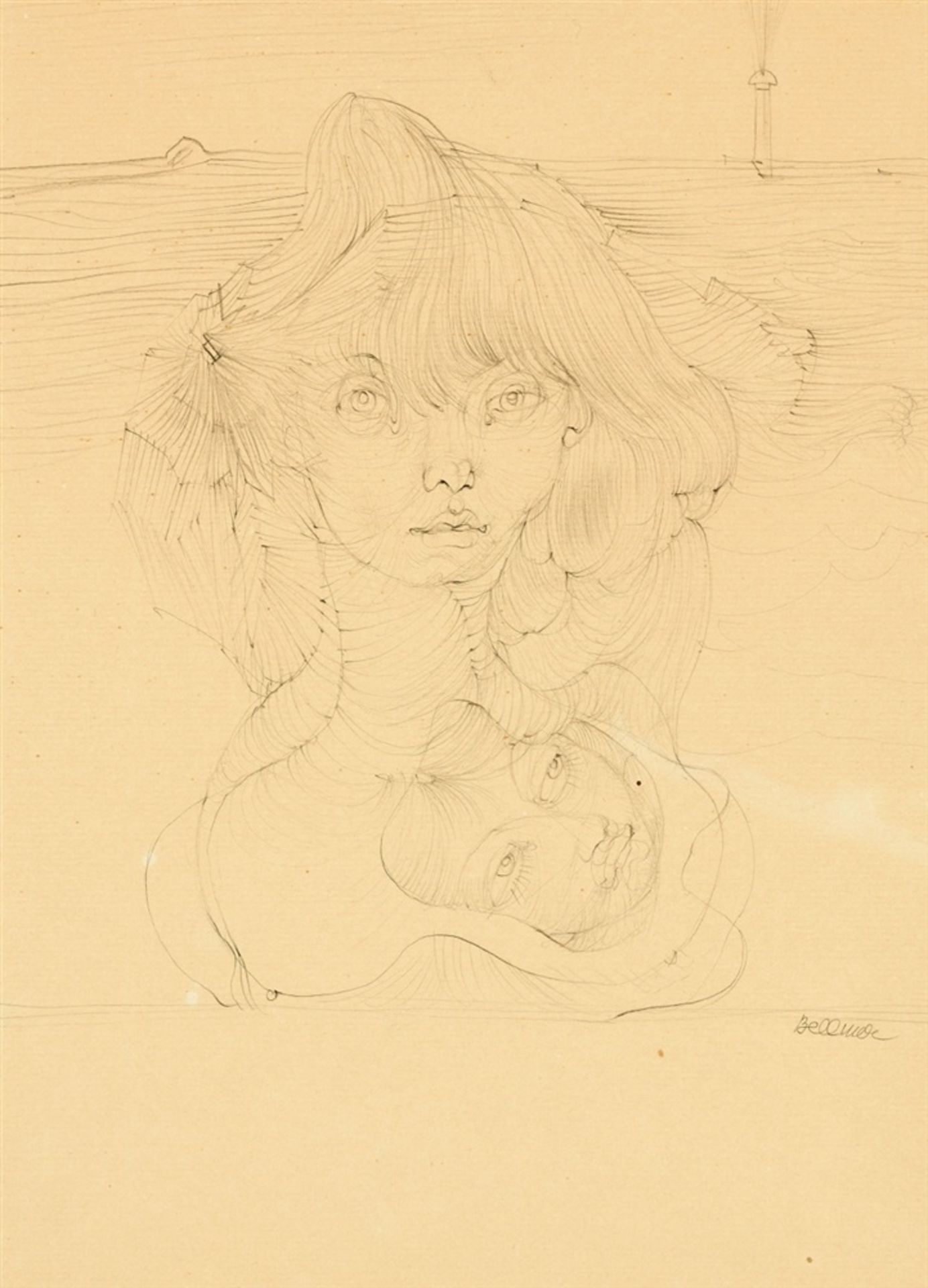 Hans BellmerOhne Titel (Doppelportrait einer jungen Frau)