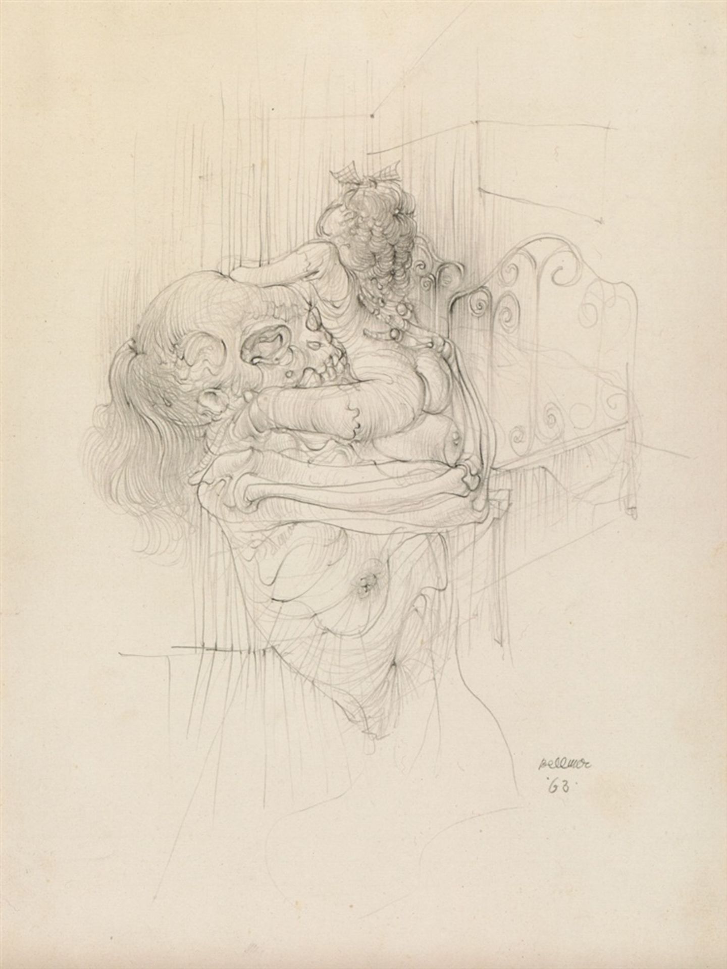 Hans BellmerSans Titre (Jeune Fille et la Mort)