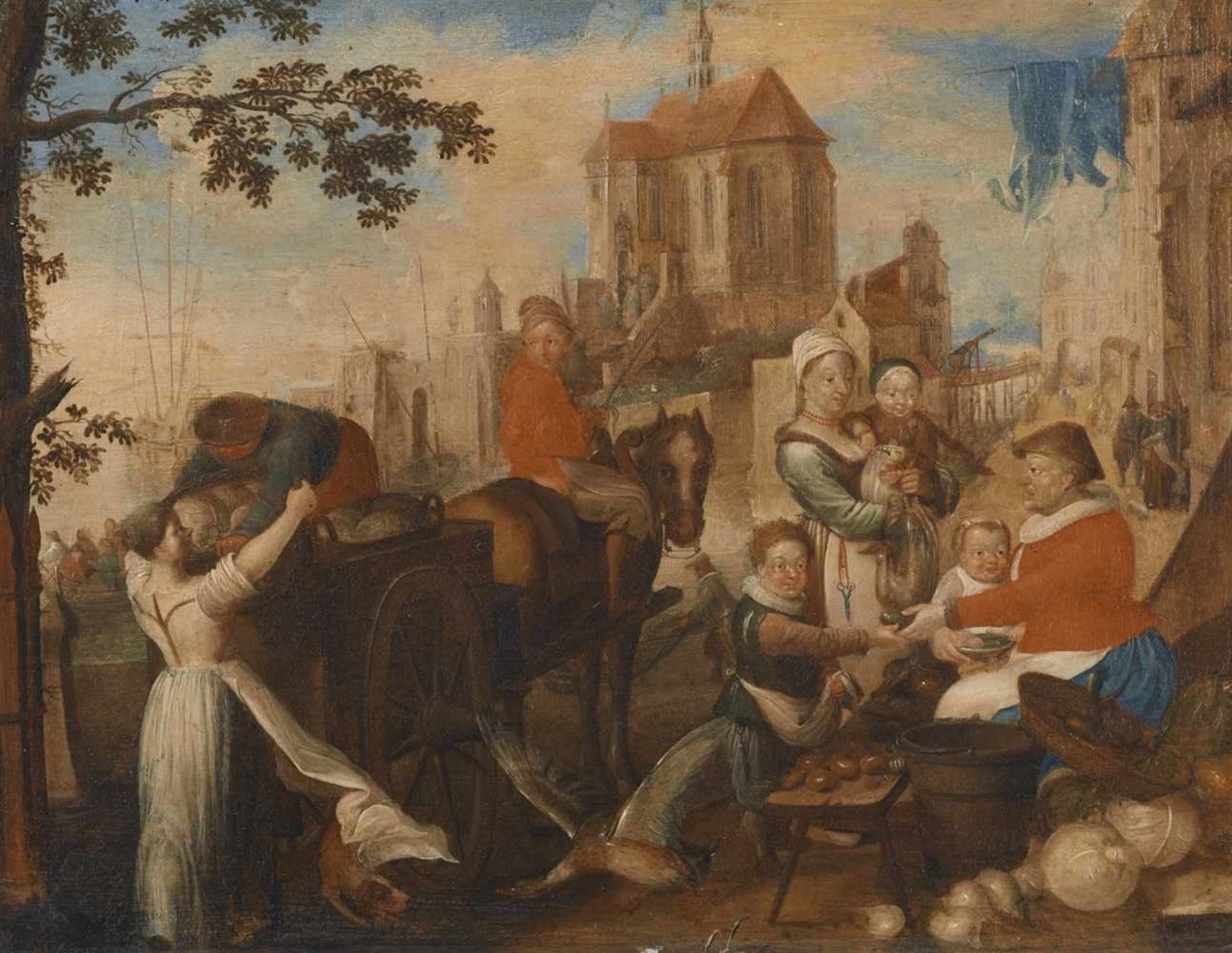 Pieter Aertsen, in der ArtMarktszene vor einer Kirche