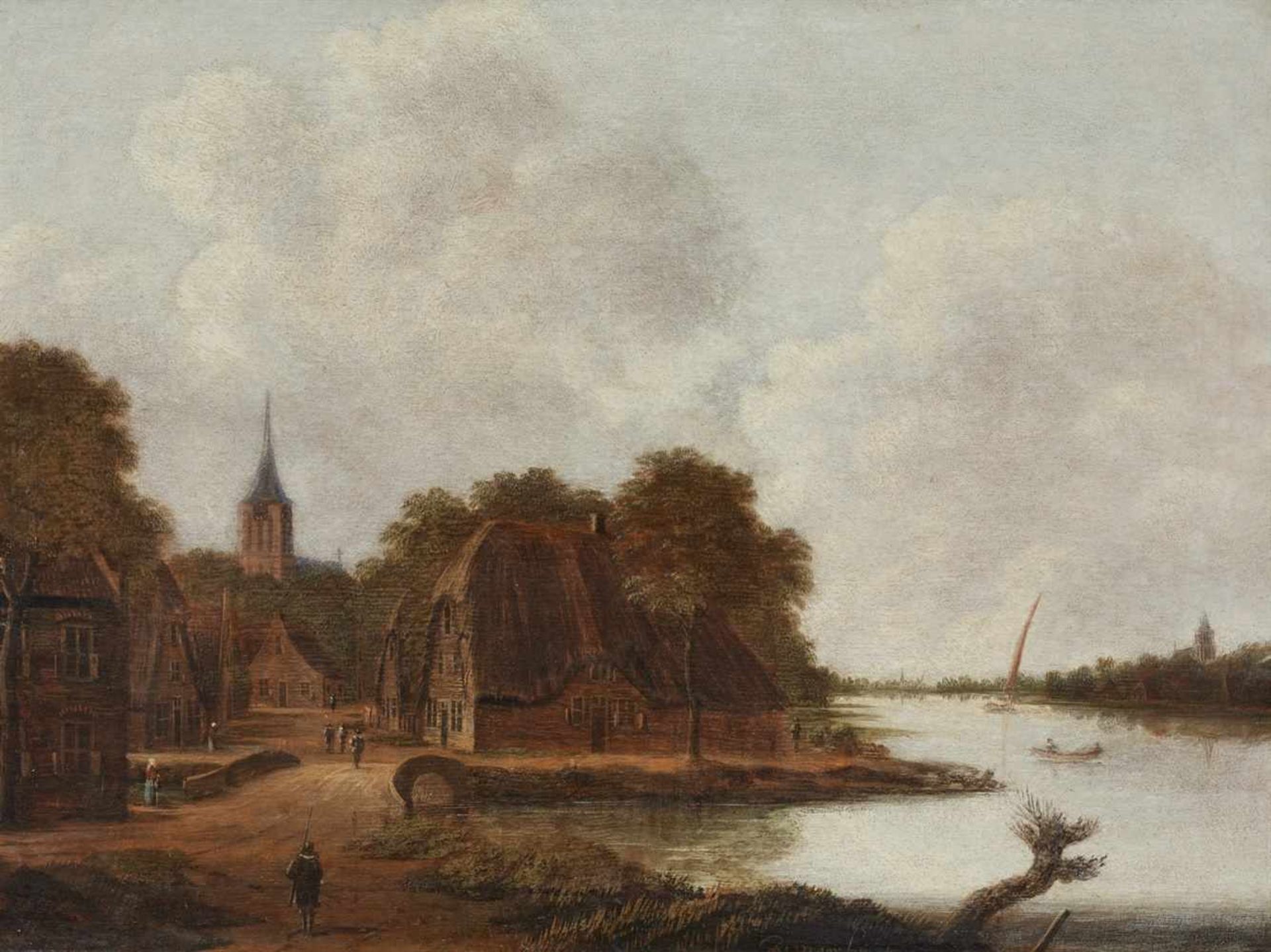 Jan MeerhoutFlusslandschaft mit Dorf