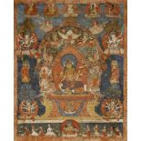 Thangka (Paubha) der Vasudhara. Nepal. 17./18. Jh.