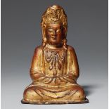 Guanyin. Bronze mit vergoldeter Lackfassung. 17./18. Jh.