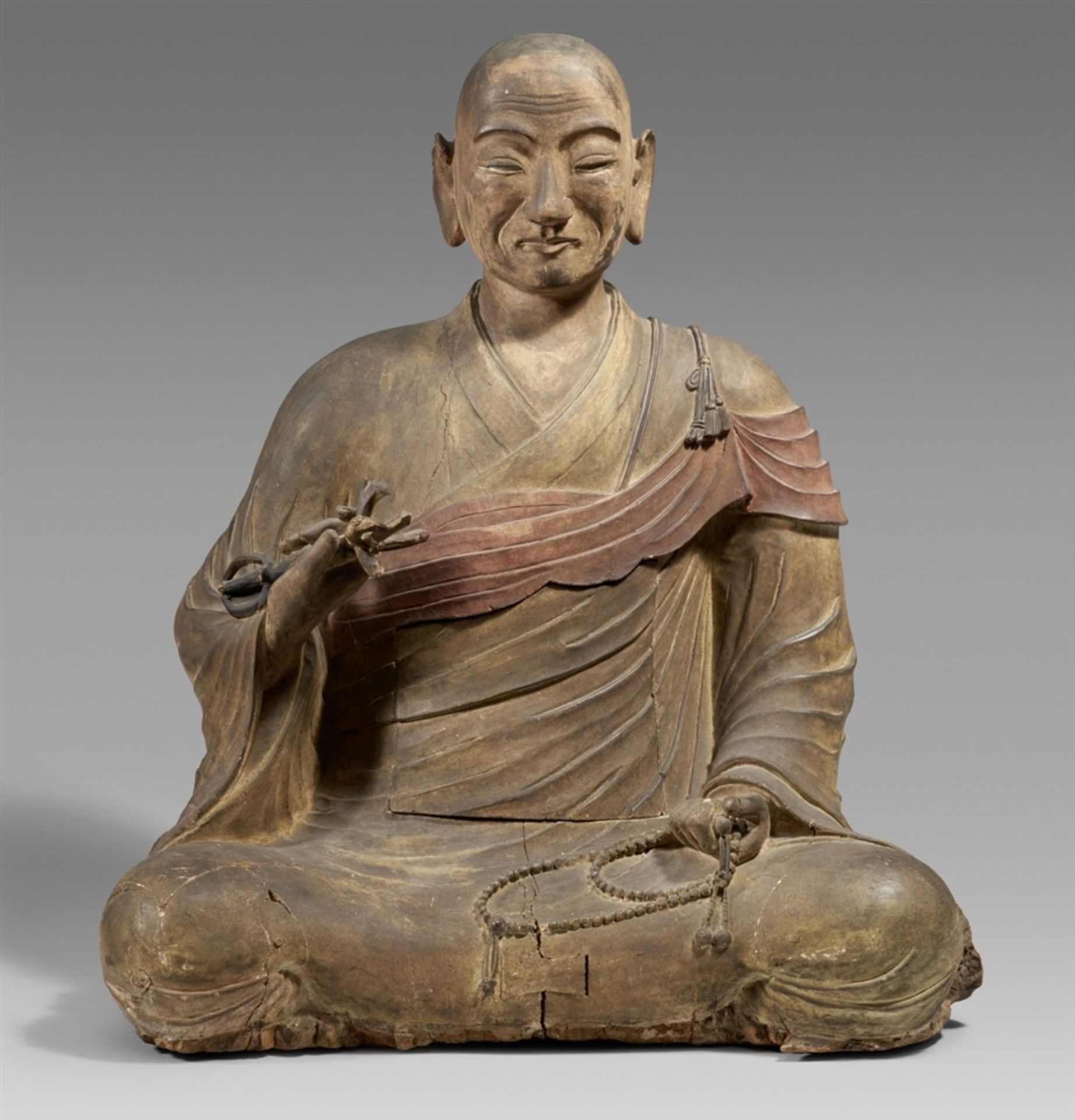 Große Figur eines Kobo Daishi. Holz. Heian-/kamakura-Zeit und später