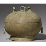 Großer Deckeltopf. Bronze. Vietnam. Dong Son-Kultur, ca. 1000 v. Chr.-ca. 100 n. Chr., wohl 2.