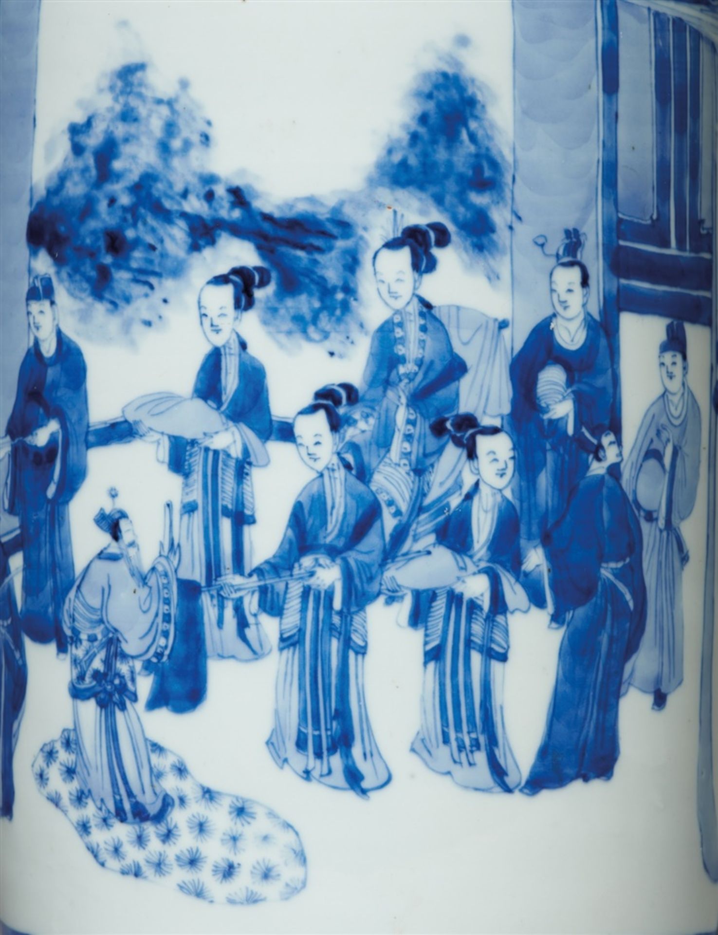 Blau-weiße Rouleauvase. Kangxi-Periode (1662-1722) - Bild 2 aus 2