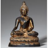 Buddha Maravijaya. Bronze. Thailand. Im Stil von Lan Na. Wohl 19. Jh.