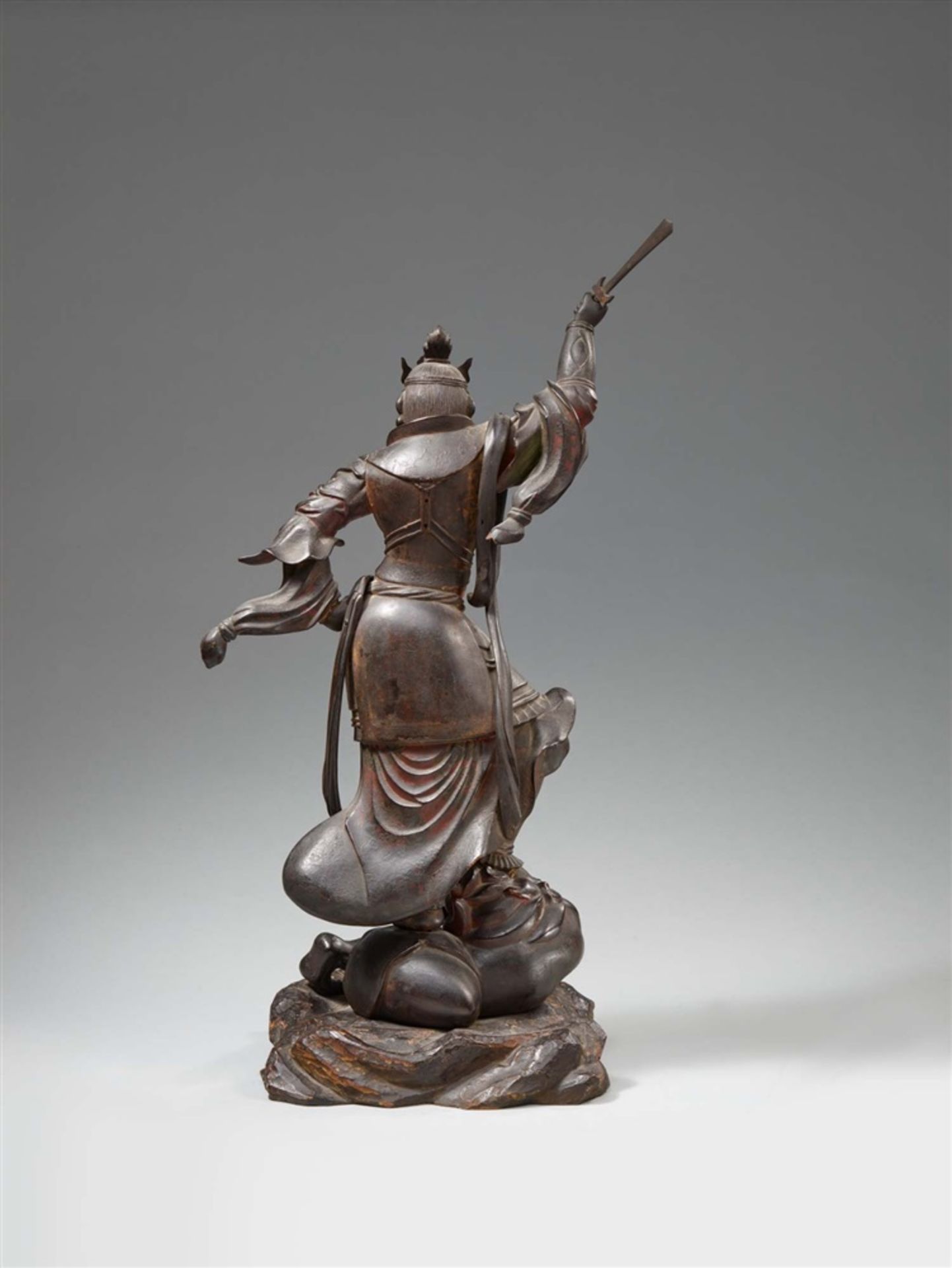Jikokuten, einer der Vier Weltenwächter (shitenno). Holz. Edo-Zeit, 18. Jh. - Image 4 of 4