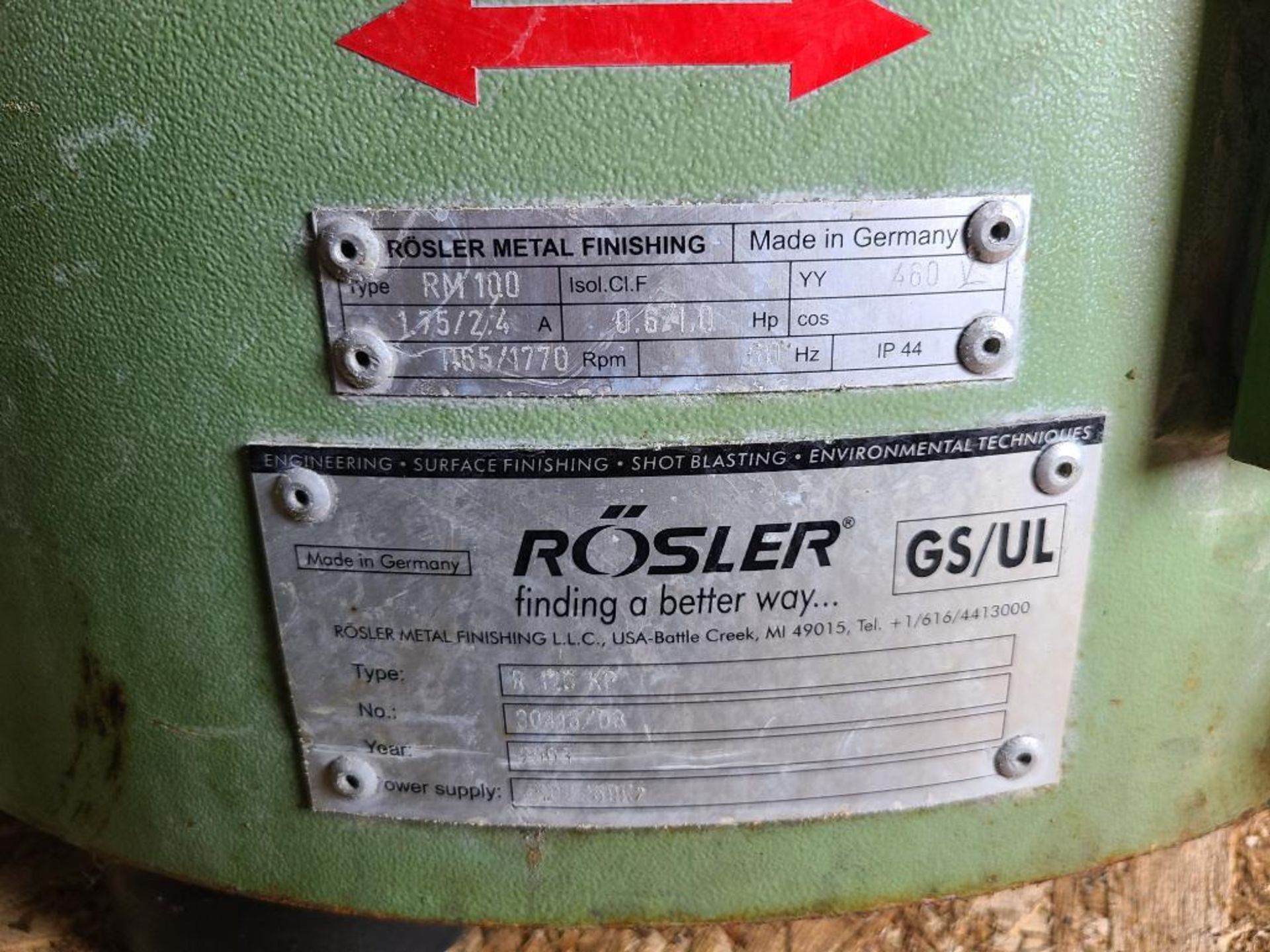 Rosler RM 100 Vibratory Finisher 460V German Made 2003 - Image 3 of 4