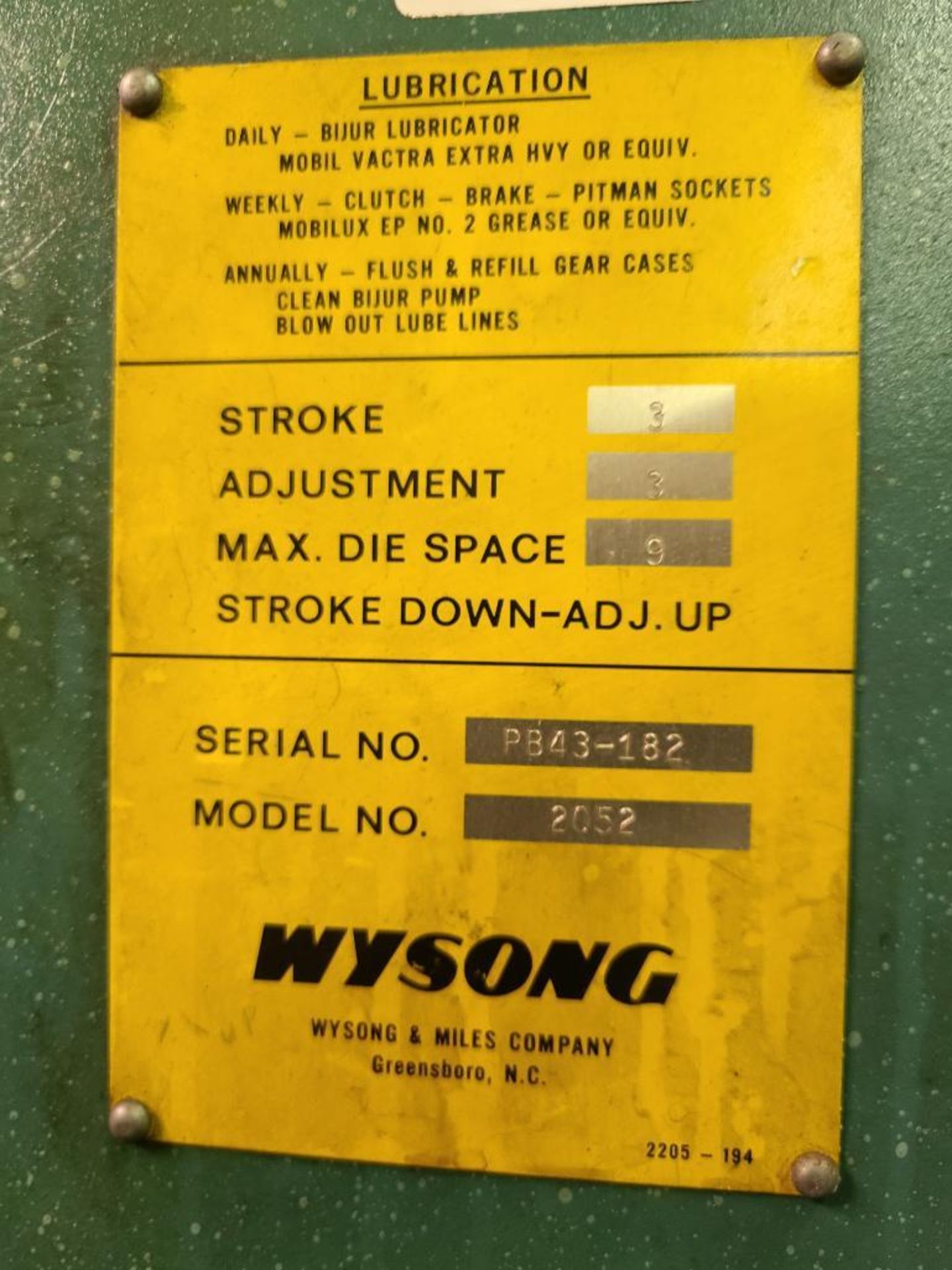 Wysong 52" Model 2052 Sheet Metal Brake - Image 5 of 5