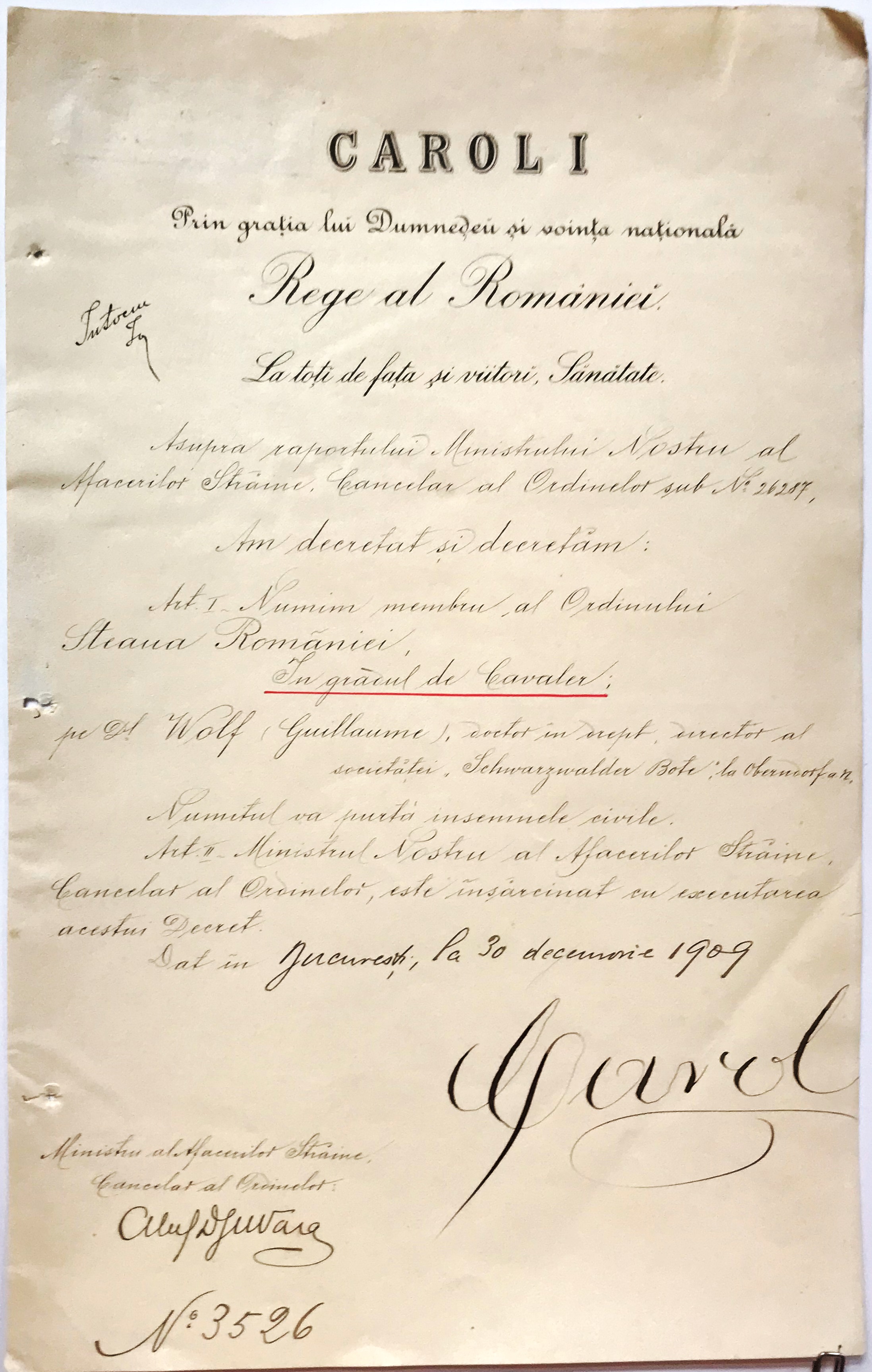 ORDER OF THE STAR OF ROMANIA, to a German Lawyer