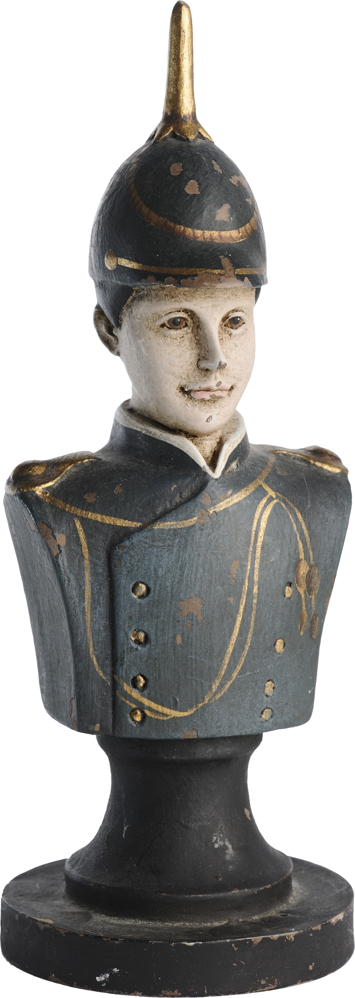 Austria Officer with spiked helmet, Ceramic bust painted, 20th Century - Image 2 of 2
